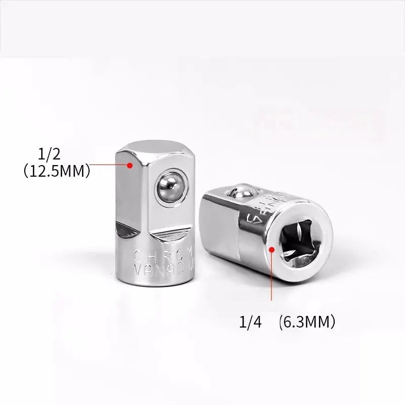 Chrome Vanadium Ratchet Wrench Adapter Sleeve For Quarter Inch Three Eighths Inch And Half Inch Drive Socket Converter