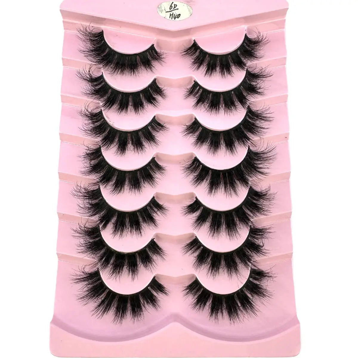 HBZGTLAD 7 Pair Faux Mink Lashes Fluffy Natural Look False Eyelashes Volume Wispy Crossed Thick Fox Eye Cat Eye