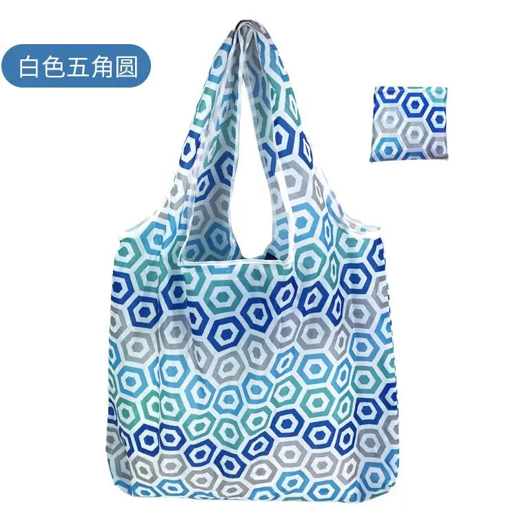 EcoCarry Large Foldable Reusable Tote Bag Made From 190T Polyester For Grocery Shopping Beach Storage