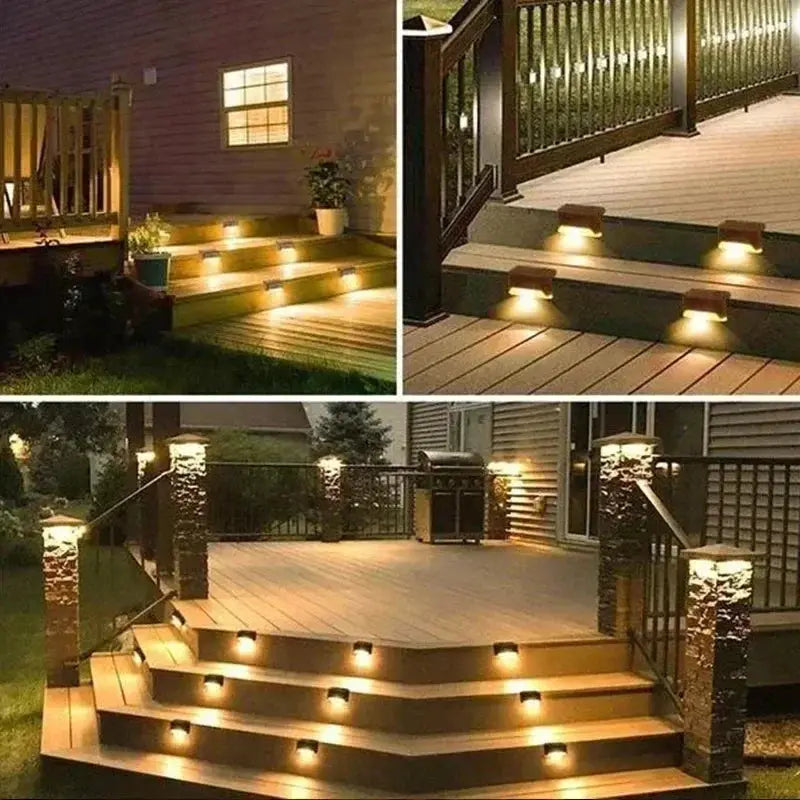 SunGlow Solar LED Outdoor Deck Lights Waterproof Wireless Stair Lamps For Garden Patio 1 4 8 12 Pack