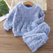 CozyKids Korean Velvet Baby Pajama Set For Autumn Winter Ultra Warm Velour Sleepwear For Babies And Toddlers