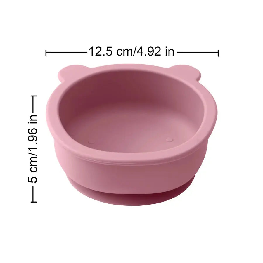 Silicone Baby Tableware Suction Dinner Set Bear Shape Bowl For Toddlers Cartoon Cute Mealtime Training