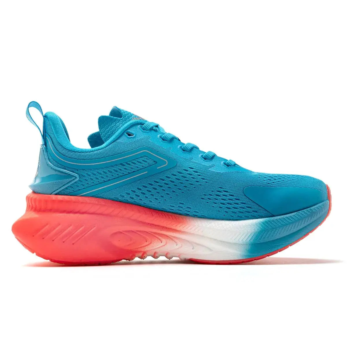 ONEMIX 2026 breathable mesh running shoes, teal blue upper with coral sole