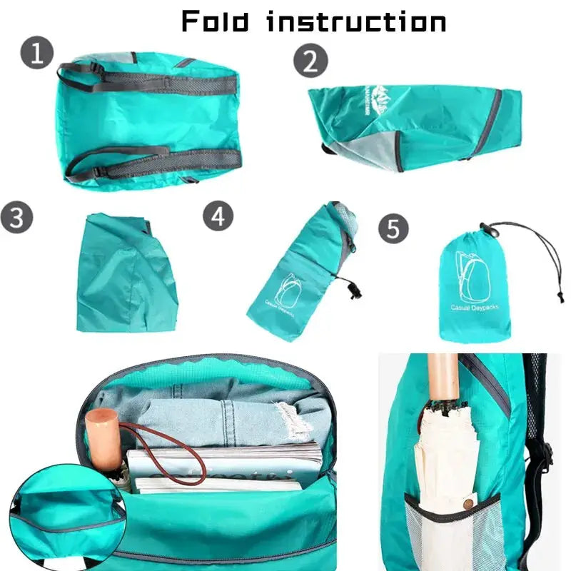 AeroPeak Ultralight Folding Backpack Waterproof High Volume Daypack For Men And Women Ultra Portable