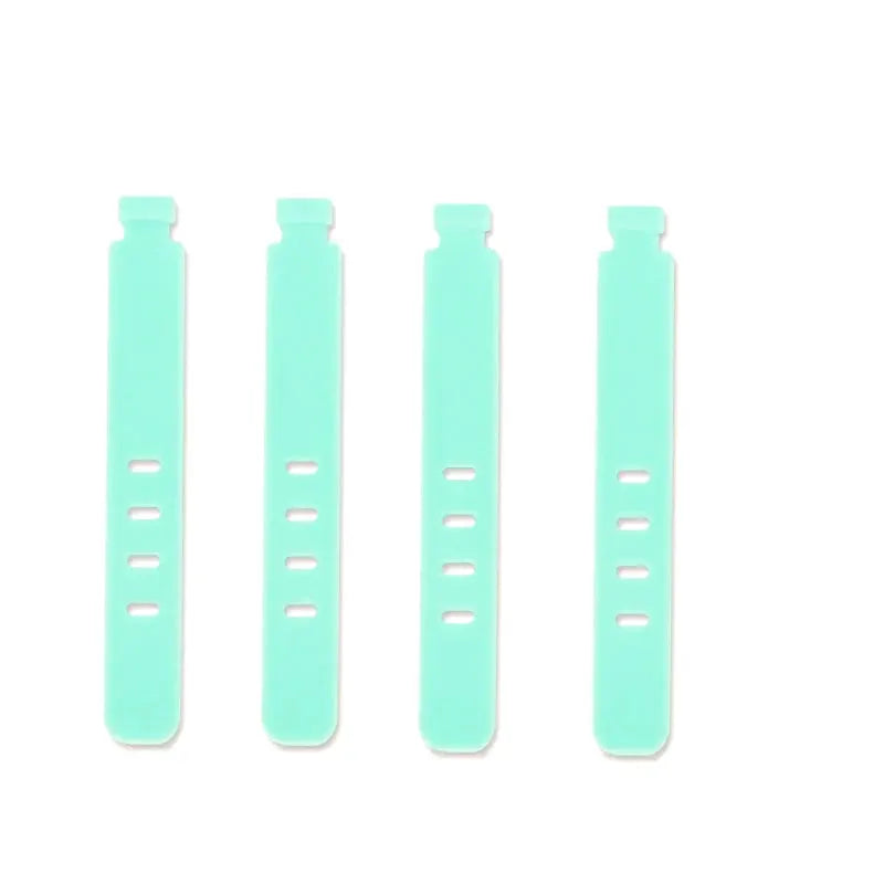 Simples Market silicone cable ties 4-pack mint green wire holder straps