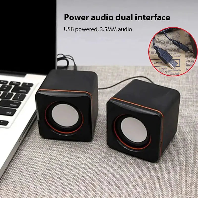 NovaSound USB External Small Speaker For Desktop And Laptop Clear Stereo Sound With Easy USB And 3.5mm Connection