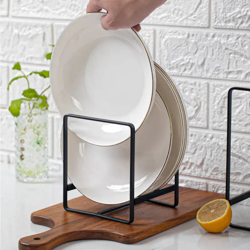 HomeNest Metal Dish Rack For Countertop And Cabinet Rust Resistant Plate Drying And Space Saving