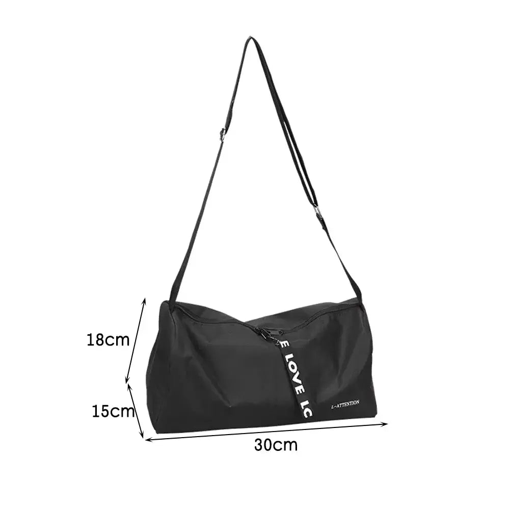 Simples Market black sport gym bag waterproof with adjustable strap and separate shoe pouch, 30x18x15 cm