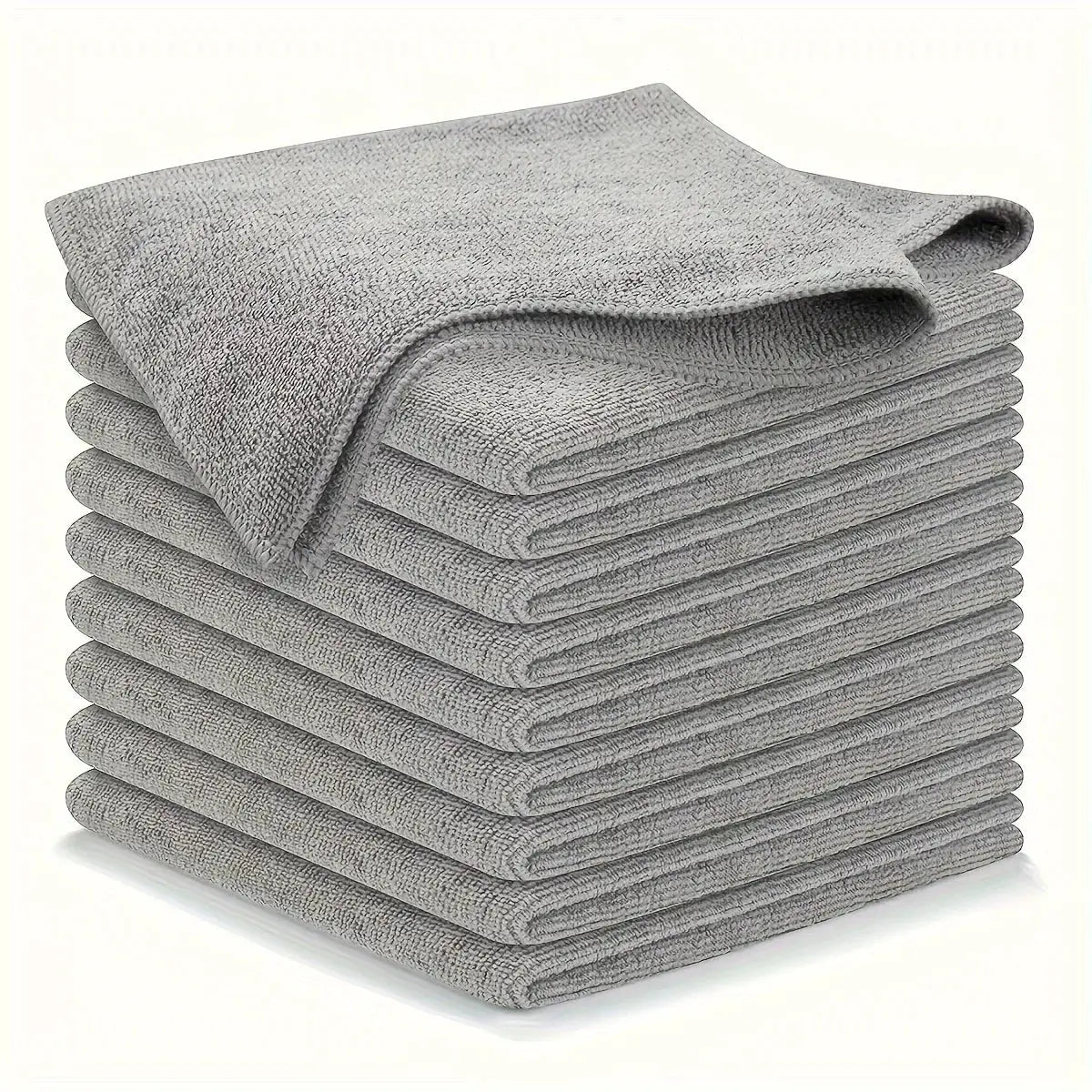 Thick microfiber cleaning cloths by Simples Market, lint-free gray towels for car windows, reusable