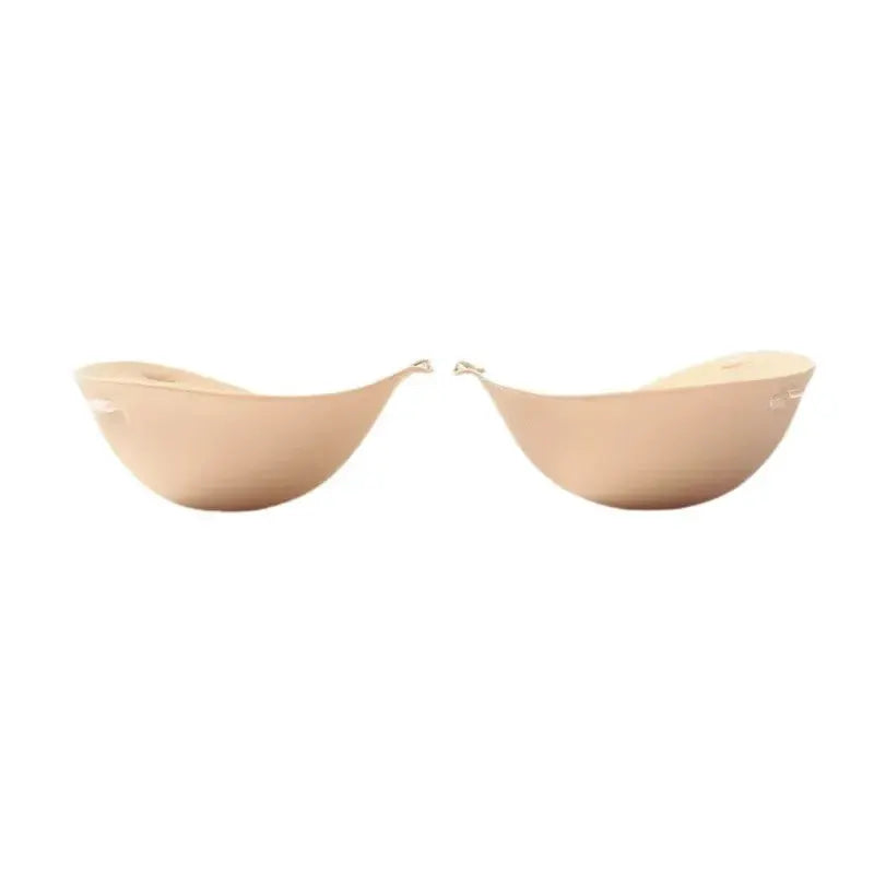 Simples Market silicone nipple pasties, beige adhesive bra tapes, strapless and reusable pair