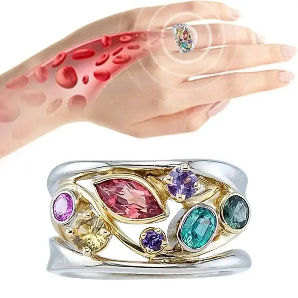 IFYOUOO Women Magnetic Therapy Ring Crystal Quartz Ionix Therapy for Weight Loss Lymph Drainage Jewelry - Simples Market