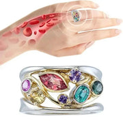 IFYOUOO Women Magnetic Therapy Ring Crystal Quartz Ionix Therapy for Weight Loss Lymph Drainage Jewelry - Simples Market