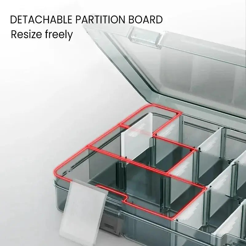 AIRAJ Plastic Tool Parts Box Storage With Adjustable Dividers For Screws Electronics Drill Bits And Accessories