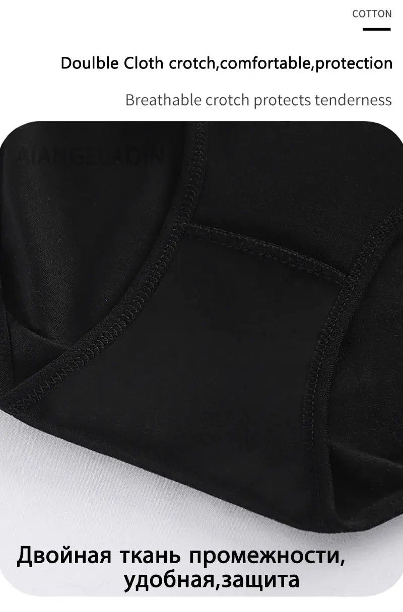 Women's black cotton panties, 3-pack, plus-size soft briefs