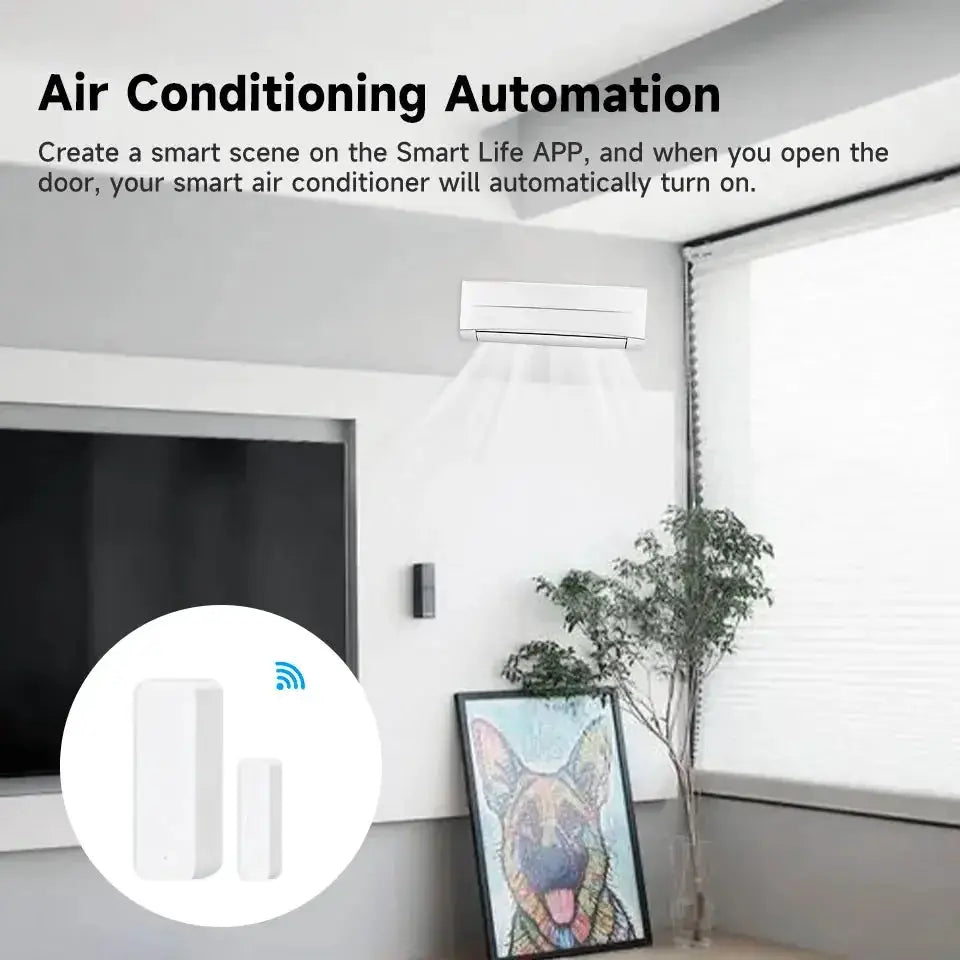 Simples Market Zigbee WiFi door/window entry sensor pair, white magnetic sensors, Smart Life/Alexa/Google Home compatible