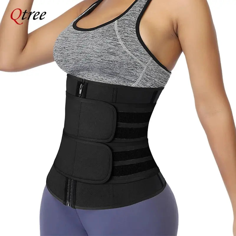 Qtree Plus Size Waist Trainer For Women Sports Girdle Corset Slimming Belt Firm Tummy Control Waist Shaping