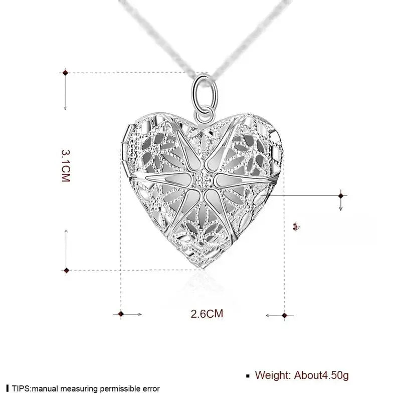 925 Sterling Silver Photo Frame Pendant Necklace With Snake Chain For Women 18 To 24 Inch Adjustable Length Jewelry