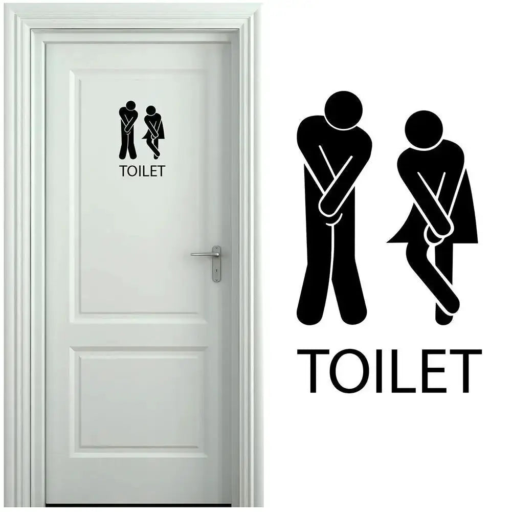 Funny Toilet Wall And Door Stickers Waterproof PVC Vinyl Decals For Bathroom Decor And Home