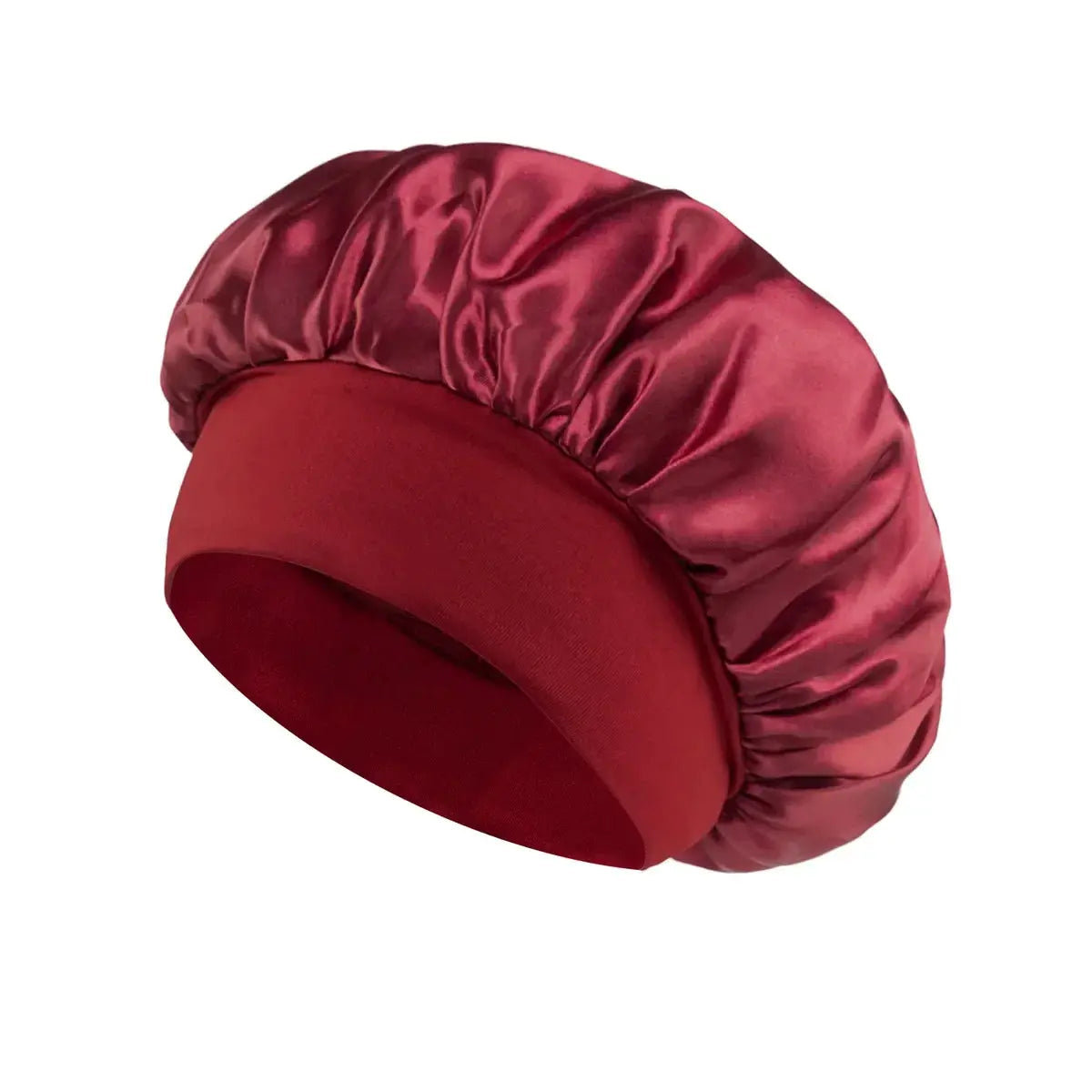 SilkGuard Satin Bonnet For Women With Wide Brim Sleep Hat And Elastic Band For Hair Protection