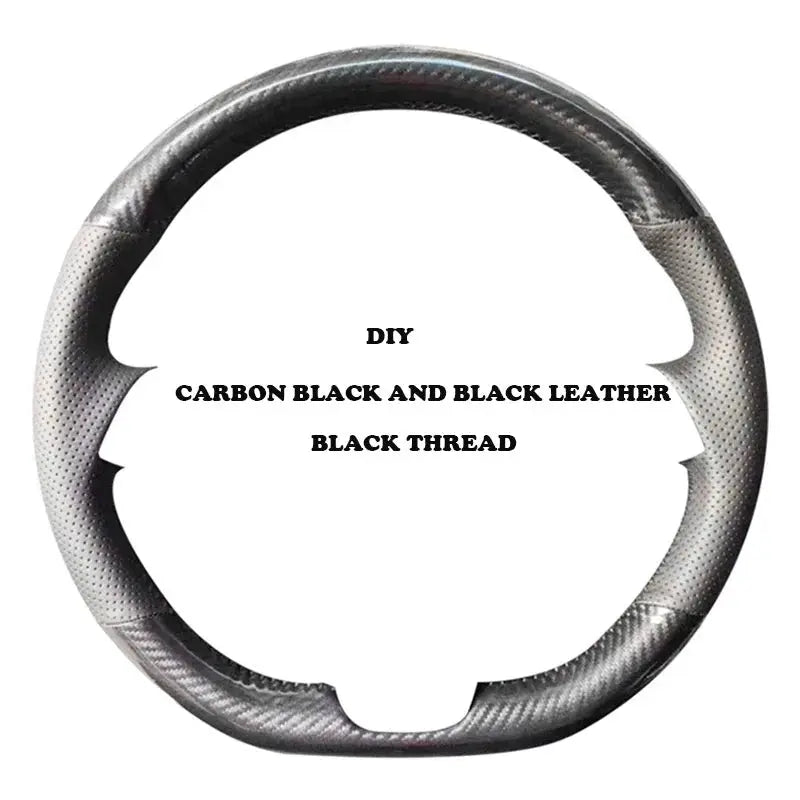 Steering wheel cover for SEAT Cupra FR Leon, carbon black braided leather, DIY kit by Simples Market
