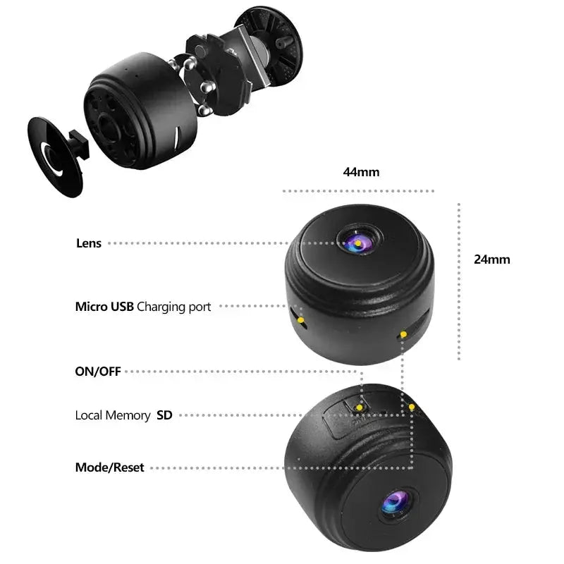 GEMODI A9 Mini Camera 1080P HD WiFi Security Camera With 2 4GHz Remote Monitoring App
