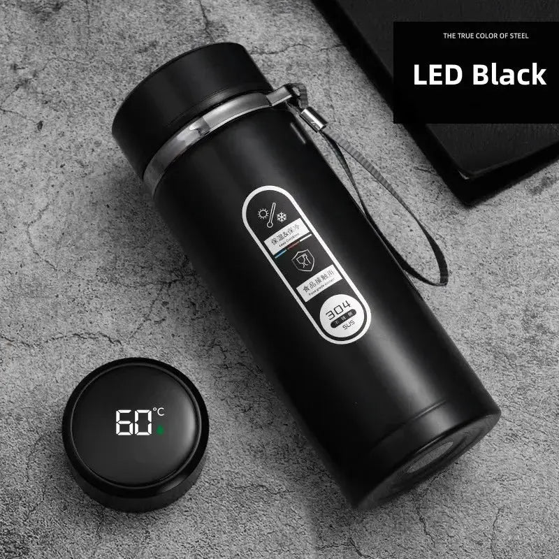 Stainless Steel Thermos Vacuum Flask With LED Temperature Display 500ml To 1L Sus304 Tea Water Bottle Portable