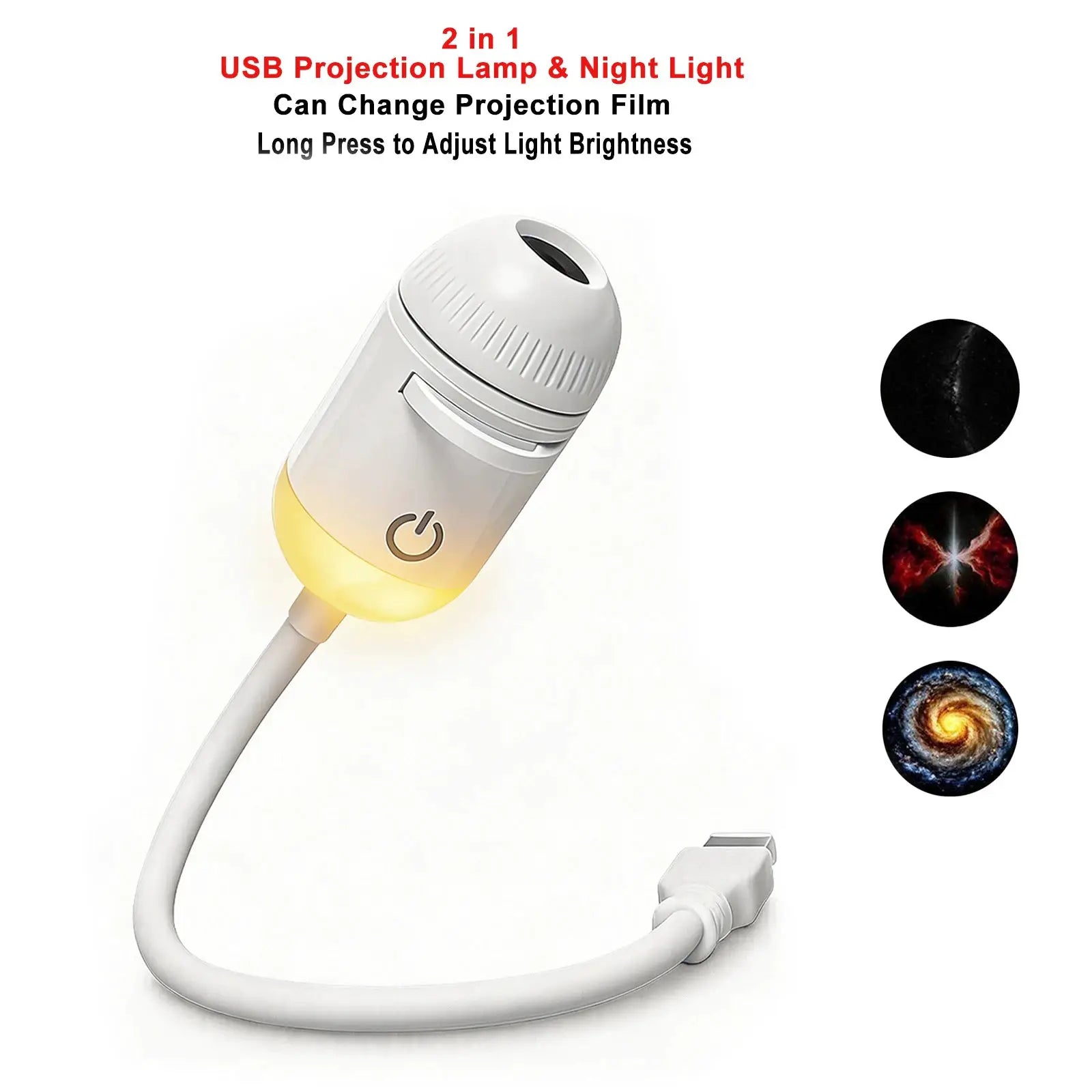 USB Car Atmosphere Projector Light Starry Sky Saturn Galaxy Ambience