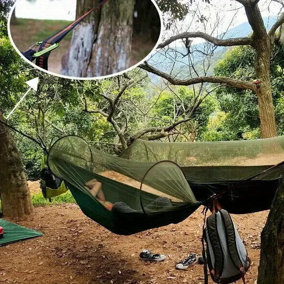 2pcs Hammock Straps by Simples Market, reinforced polyester with 5-ring high-load design for outdoor camping