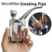 Complete Set Cleanable Acrylic Smoking Pipe With Microfilter System To Reduce Tar And Nicotine For Cleaner Smoke