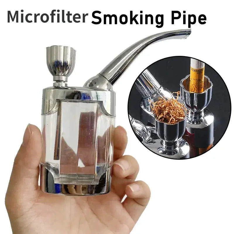 Complete Set Cleanable Acrylic Smoking Pipe With Microfilter System To Reduce Tar And Nicotine For Cleaner Smoke