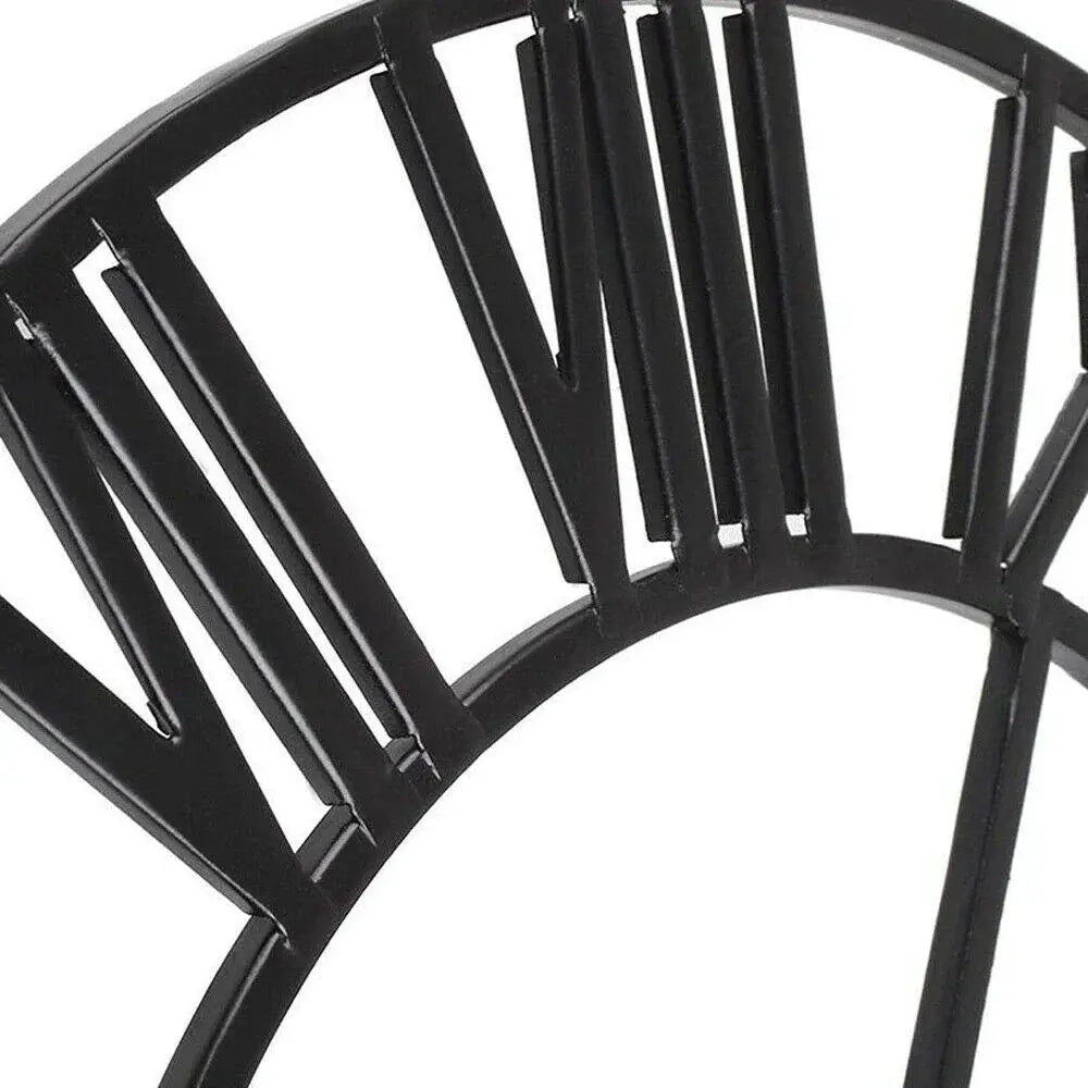 Simples Market Modern 3D large wall clock with Roman numerals, black metal iron finish