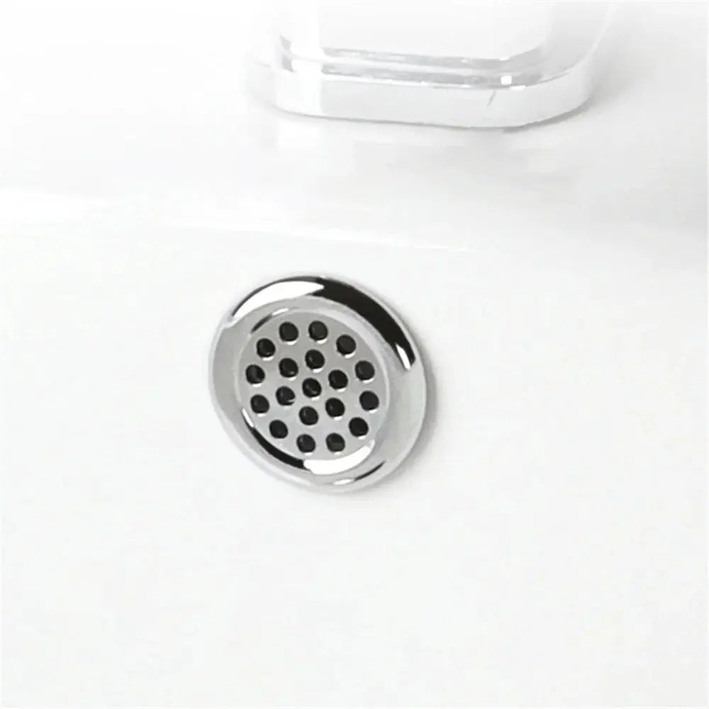 Round chrome sink drain strainer, perforated overflow cover, 4-pack Simples Market