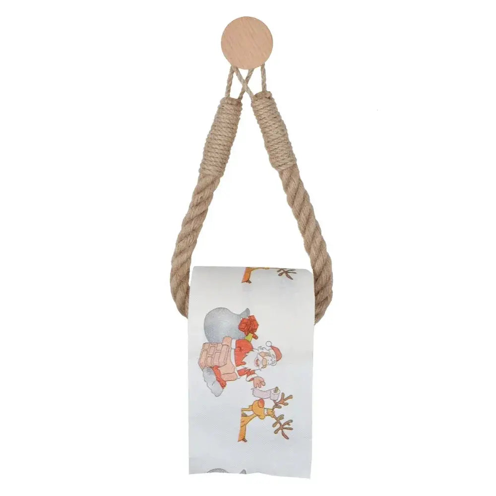 Nail Free HomeNest Rope Paper Towel Holder No Tools Needed Wall Mount For Kitchen And Bathroom Durable Rope Design