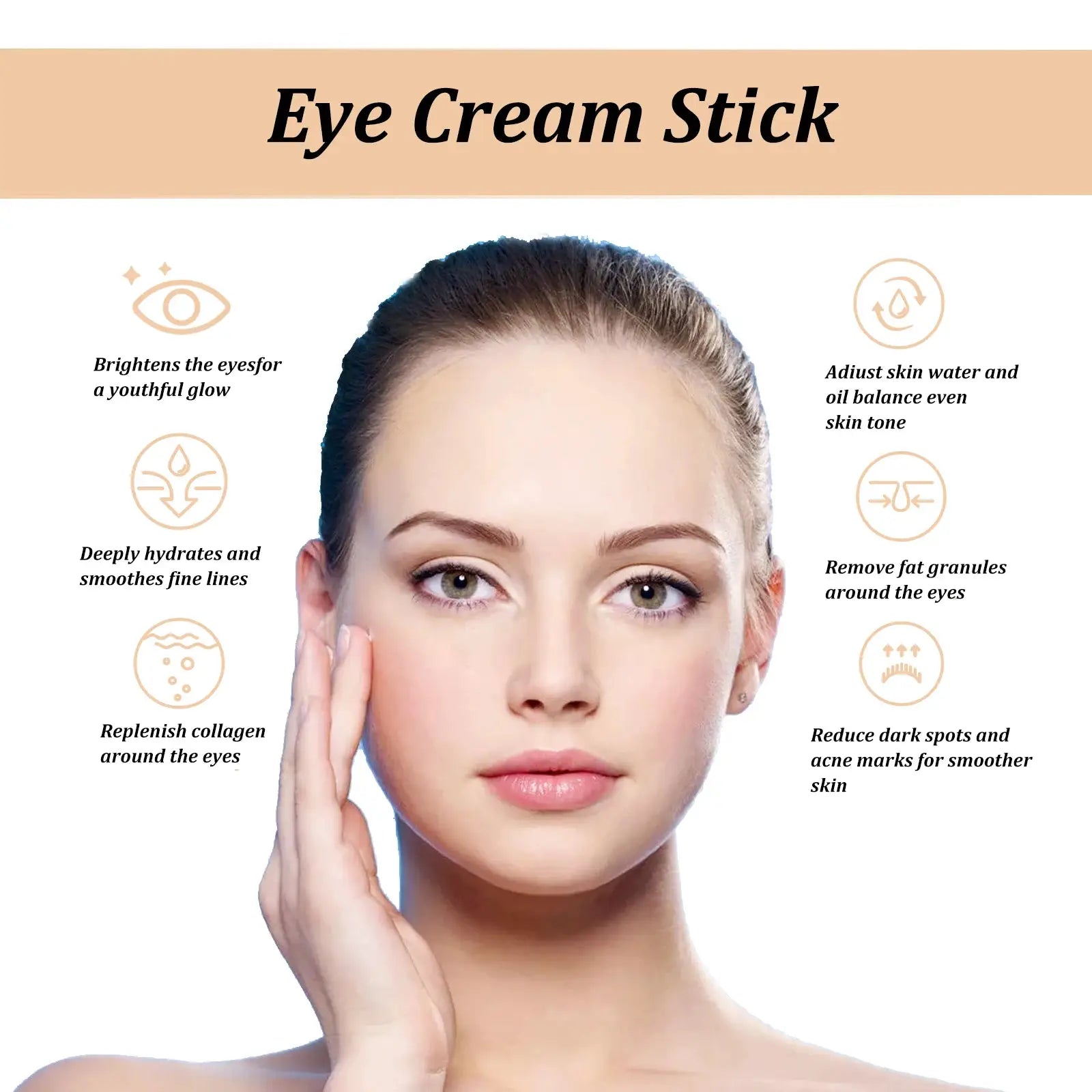 Snail Eye Cream Stick With Collagen And Retinol For Hydration Dark Circles Fine Lines And Puffiness