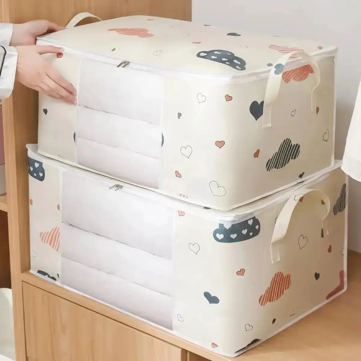EverEco Large Capacity Quilt Storage Bag Moisture And Dust Resistant Organizer For Duvets And Blankets