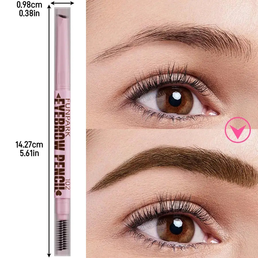 Glamourix 2 In 1 Eyebrow Pencil And Brush Waterproof Long Lasting Five Colors For Natural Definition