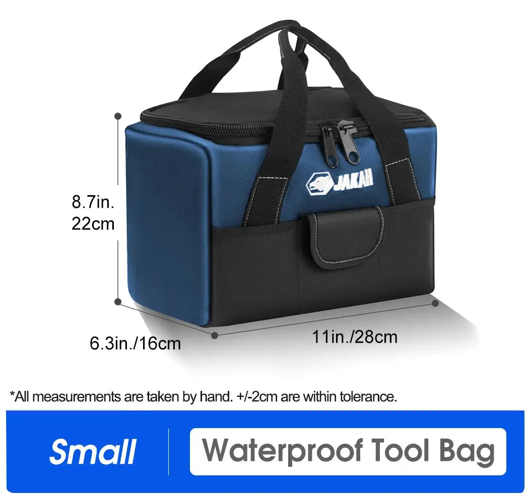 Simples Market heavy duty blue and black polyester tool bag with handles and zipper