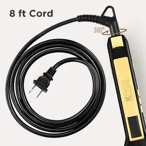 KIPOZI titanium flat iron with digital LCD display, dual voltage, black and gold, 8 ft cord