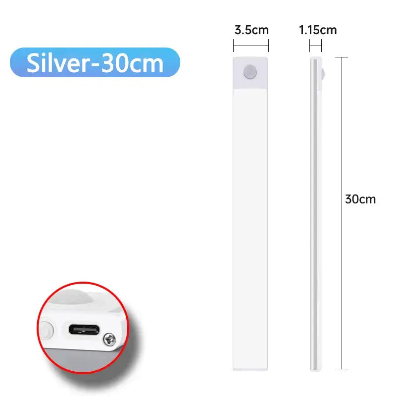 USB Rechargeable Motion Sensor Night Light Wireless Under Cabinet LED Lamp For Kitchen Cabinets Wardrobe Bedroom