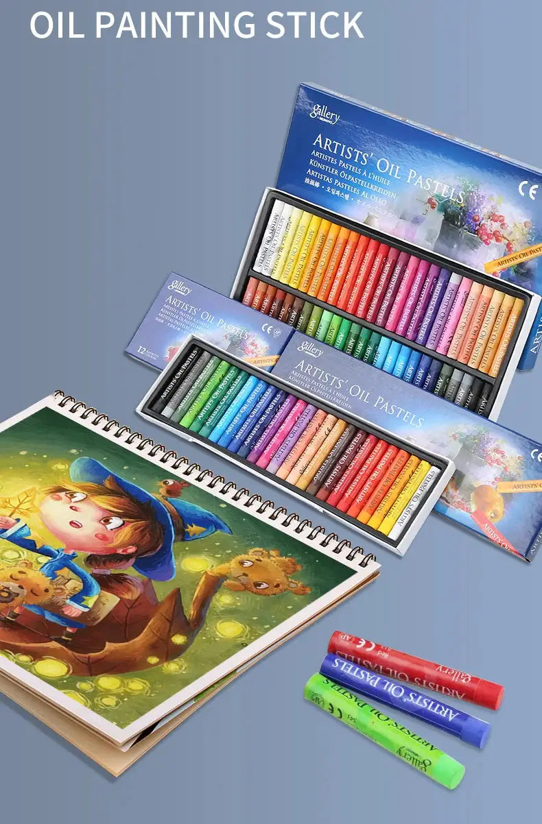 MUNGYO artist oil pastel set with colorful sticks in blue box, Gallery packaging.