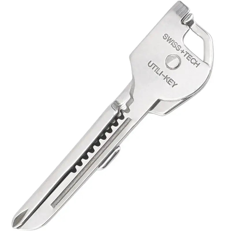 Multi-function folding tool keychain, stainless steel, 6-in-1 EDC with bottle opener and screwdriver pocket plier