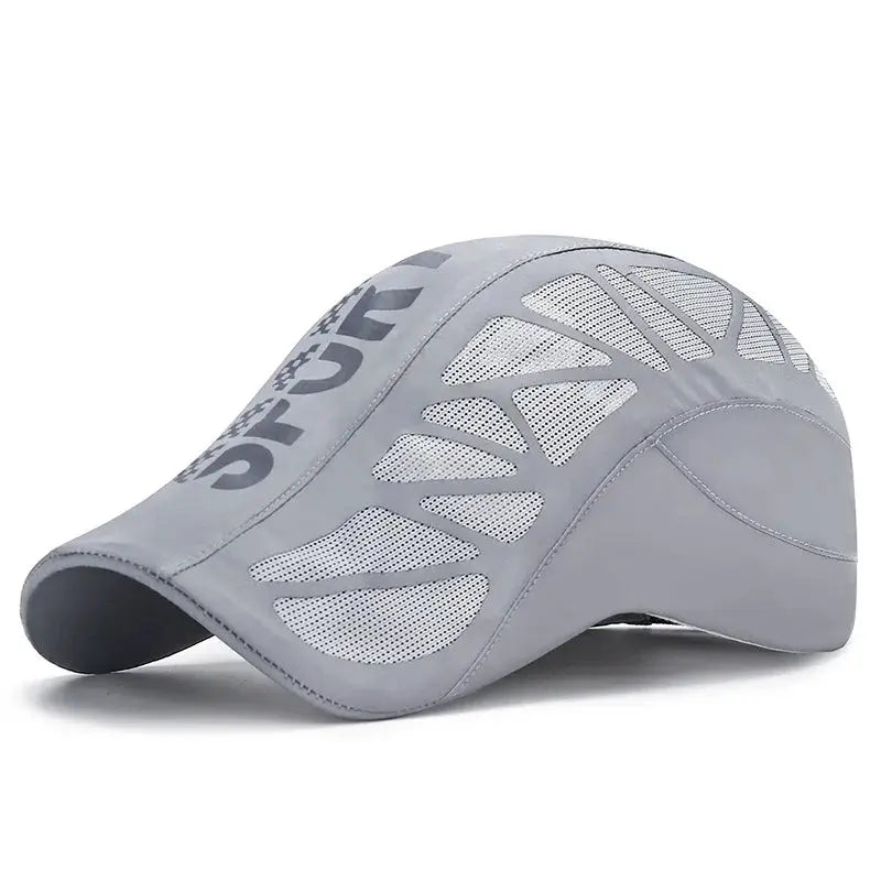 Men Quick Dry Sun Hat Breathable Mesh Sports Cap For Golf And Cycling Newsboy Flat Ivy Cap