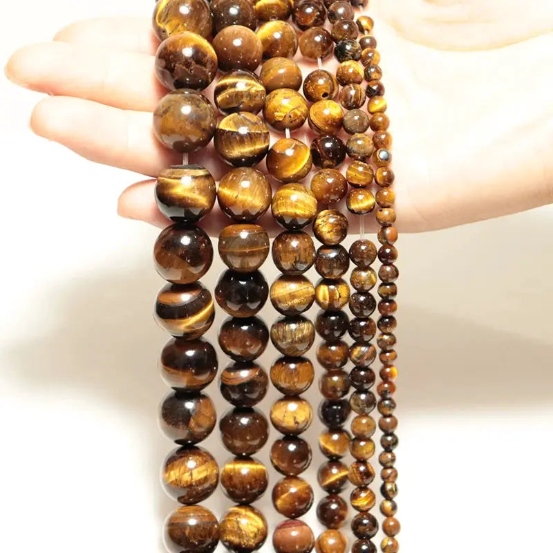 Natural Tiger Eye Round Stone Beads Assorted Sizes 4mm 6mm 8mm 10mm 12mm 14mm for Jewelry Making