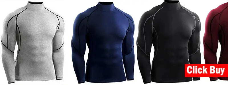 Simples Market men's long-sleeve fitness shirts (4-pack) in gray, blue, black, burgundy