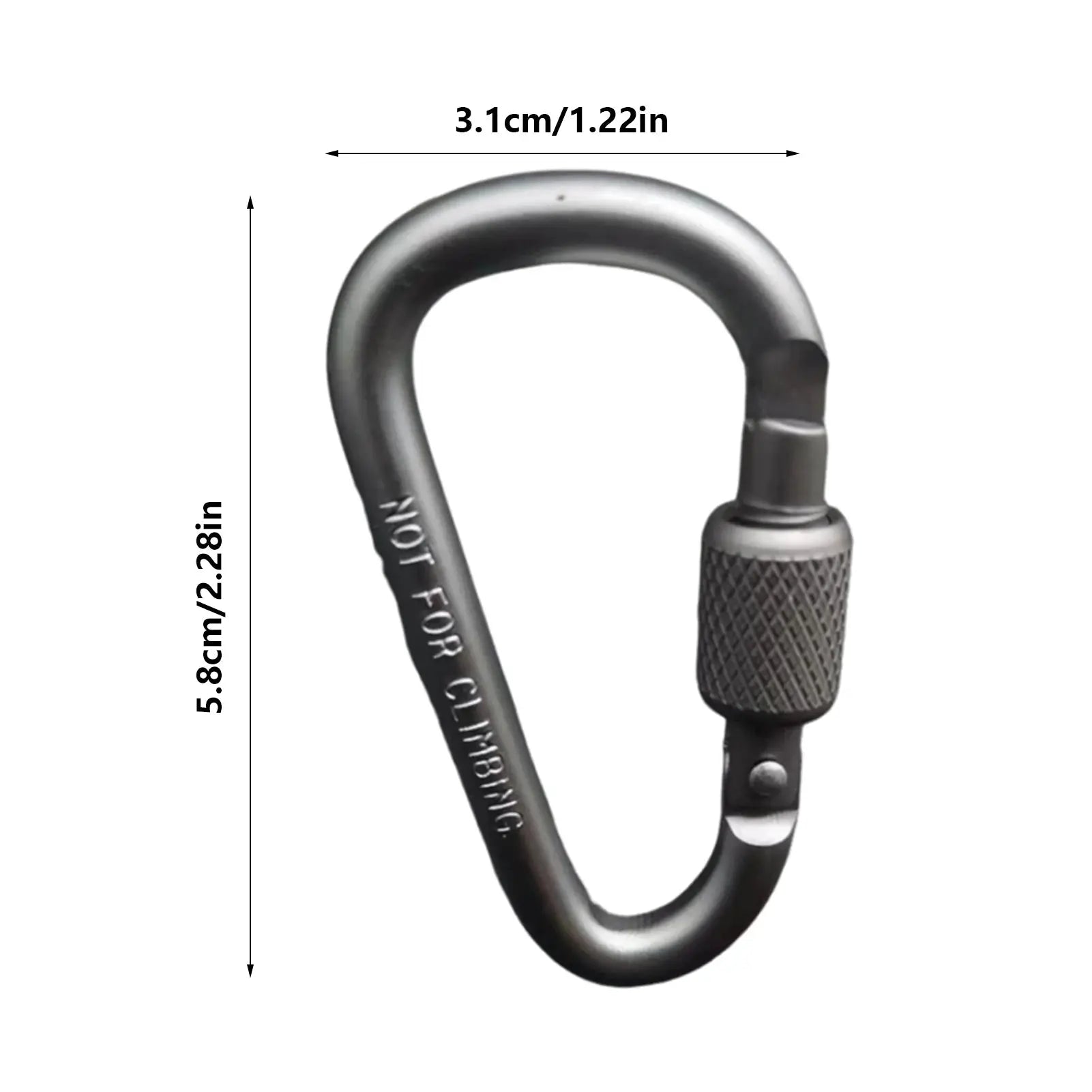 Simples Market double clip carabiner with 360-degree swivel, black metal locking hook