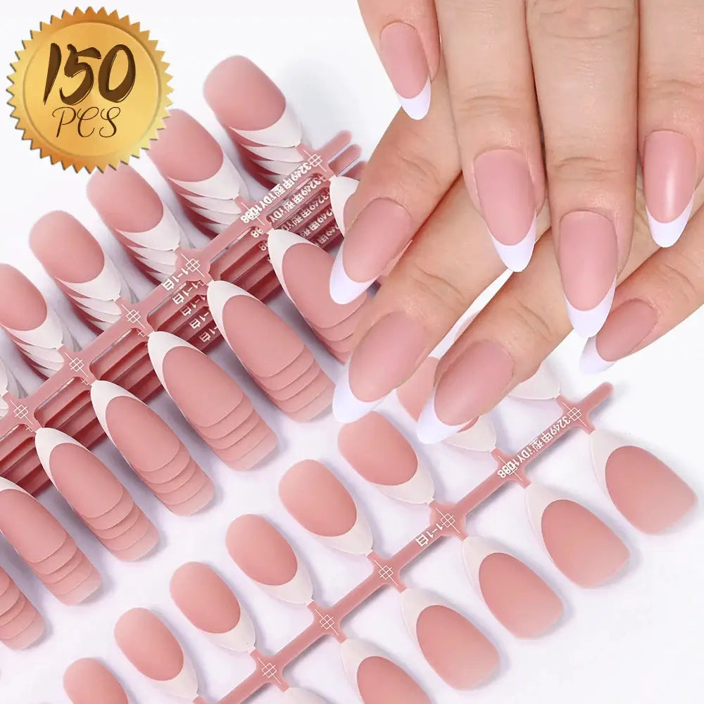 Nailuxe Light Pink Press On Nails Short To Medium Square Full Cover Tips 100 Piece Set For Hands And Feet