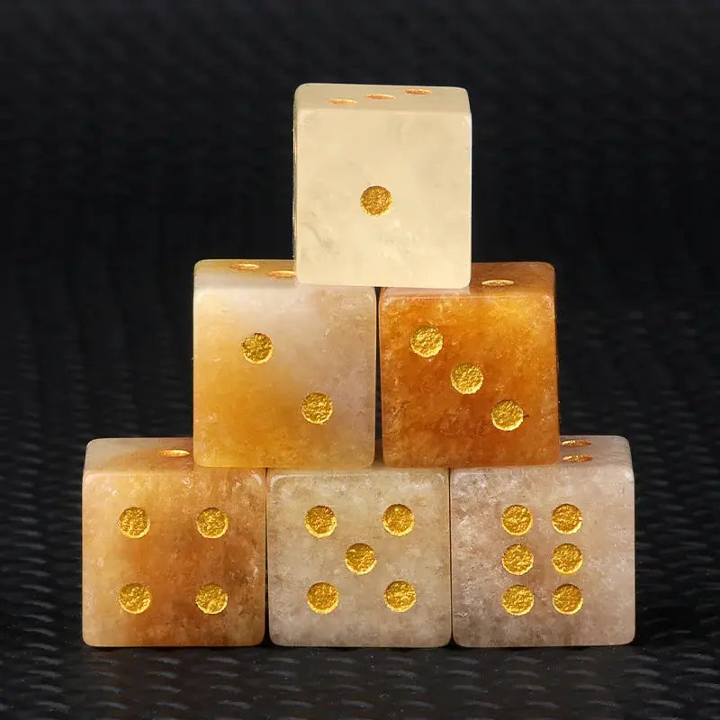5 Piece Natural Stone Dice Set Amethyst Agate Tiger Eye 1.6cm Each Stone For Tabletop Games Wholesale