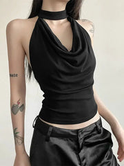 NovaWear Solid Color Halter Vest For Women Lightweight High Stretch Summer Essential For Casual Travel And High Street