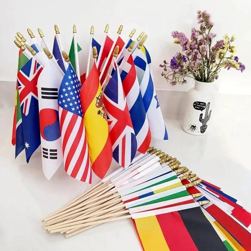 Flags of 32 Countries Mini Hand Held Set for International Sports