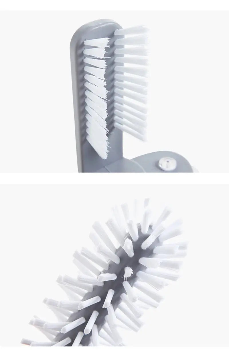 Simples Market 2-in-1 cup and bottle brush cleaner with grey handle and white bristles